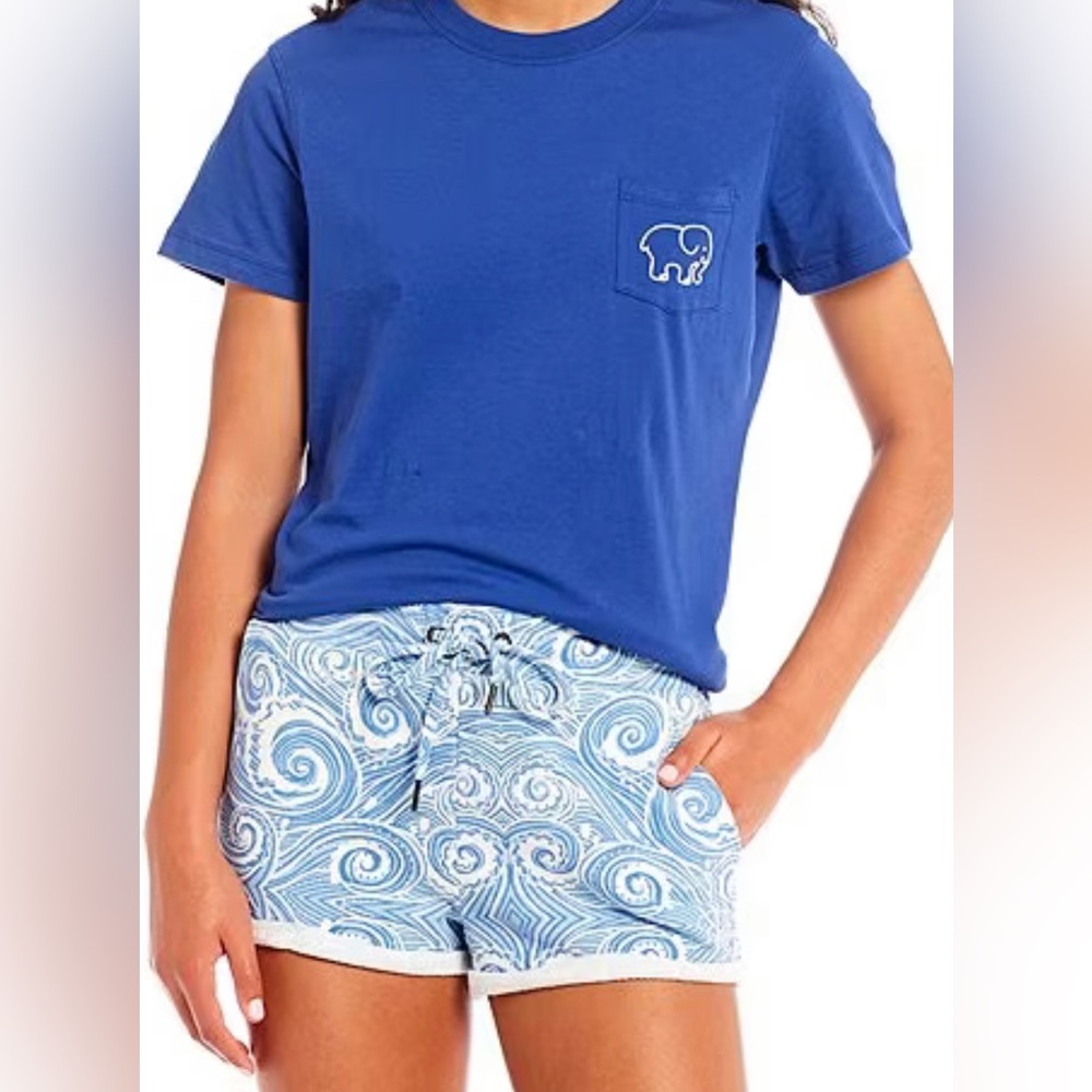 Ivory Ella Mid-Rise Paisley Dorm Shorts size S NWT